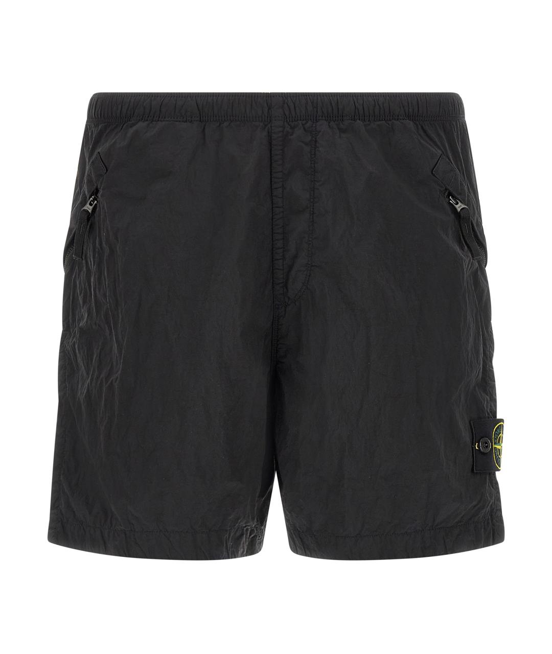 STONE ISLAND Черные полиамидовые шорты, фото 1