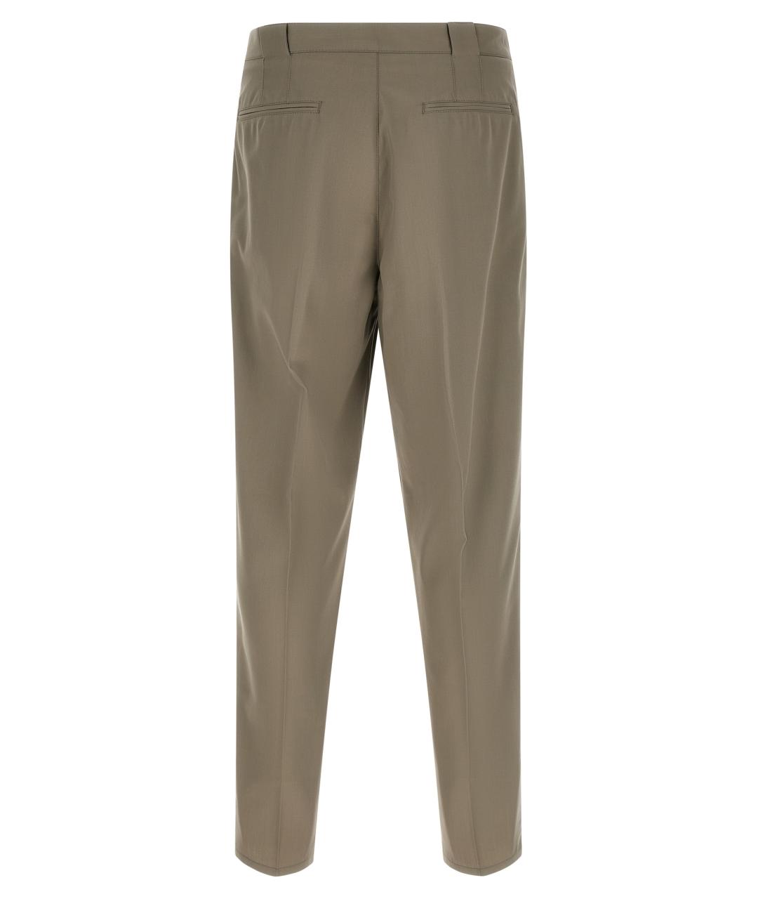 BRUNELLO CUCINELLI Зеленые хлопковые повседневные брюки, фото 2