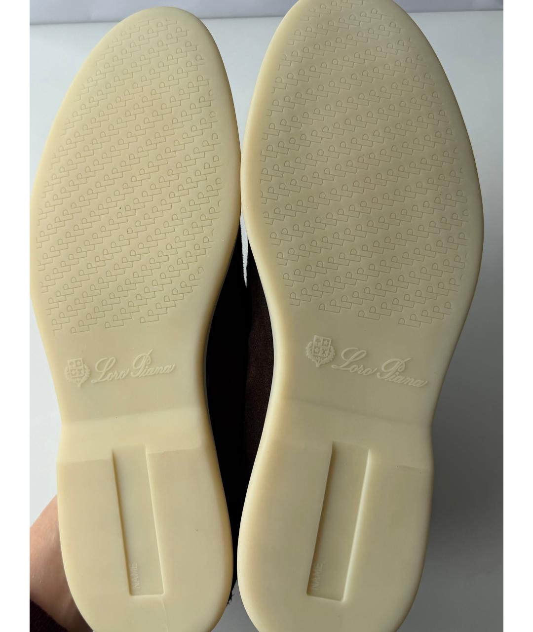 LORO PIANA Коричневые замшевые лоферы, фото 5