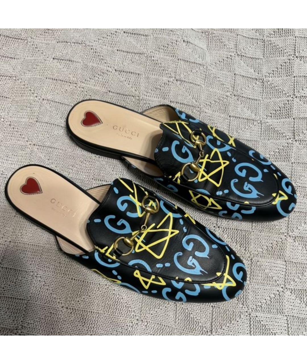 GUCCI Черные кожаные мюли, фото 2