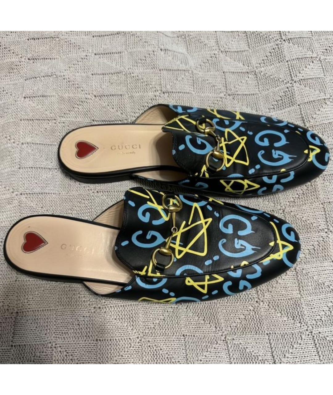 GUCCI Черные кожаные мюли, фото 6