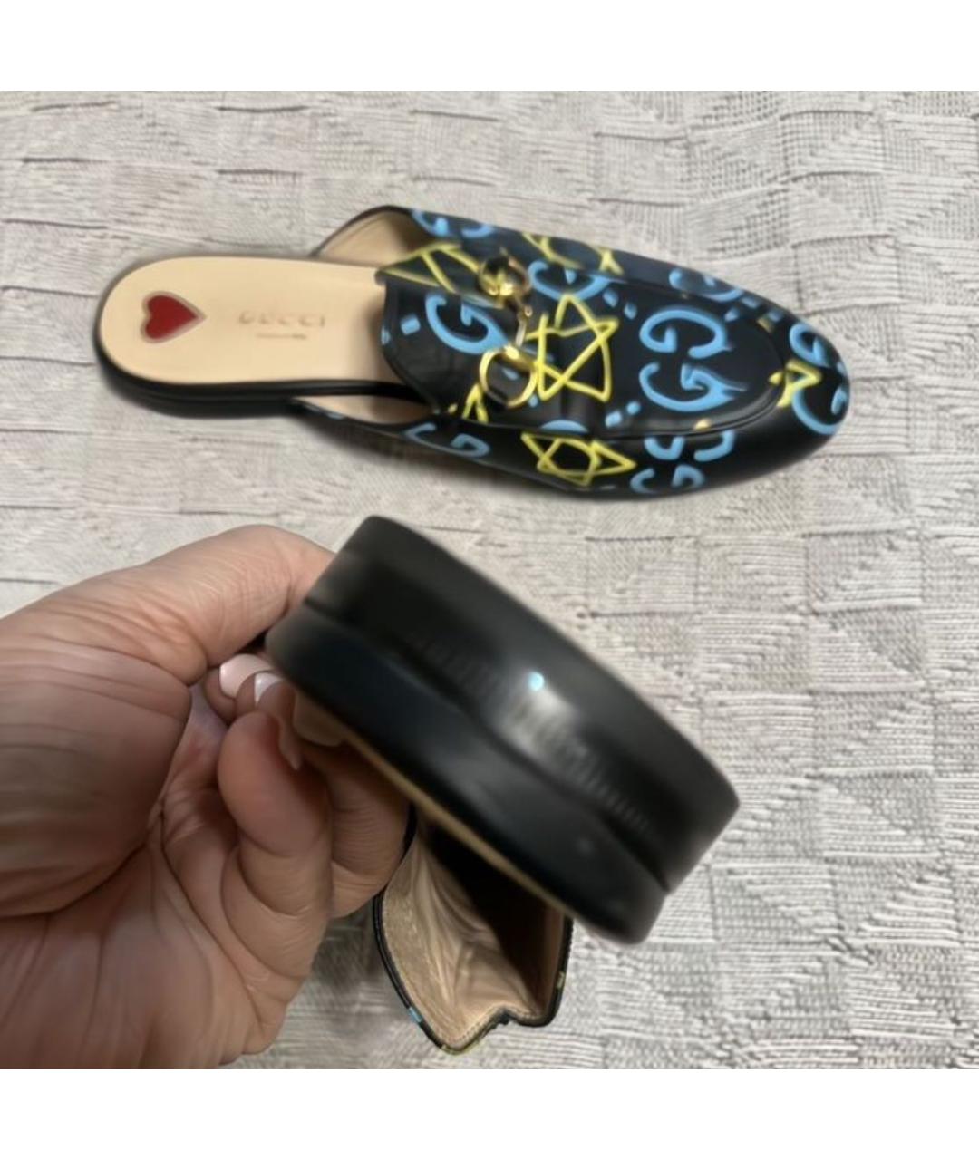 GUCCI Черные кожаные мюли, фото 4