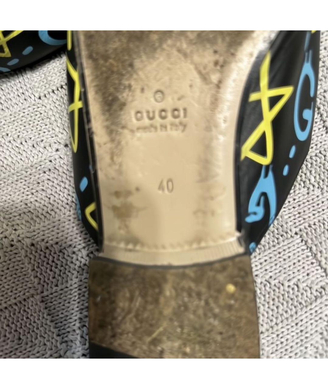 GUCCI Черные кожаные мюли, фото 5