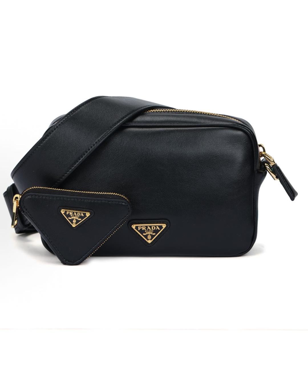PRADA Черная кожаная сумка через плечо, фото 4