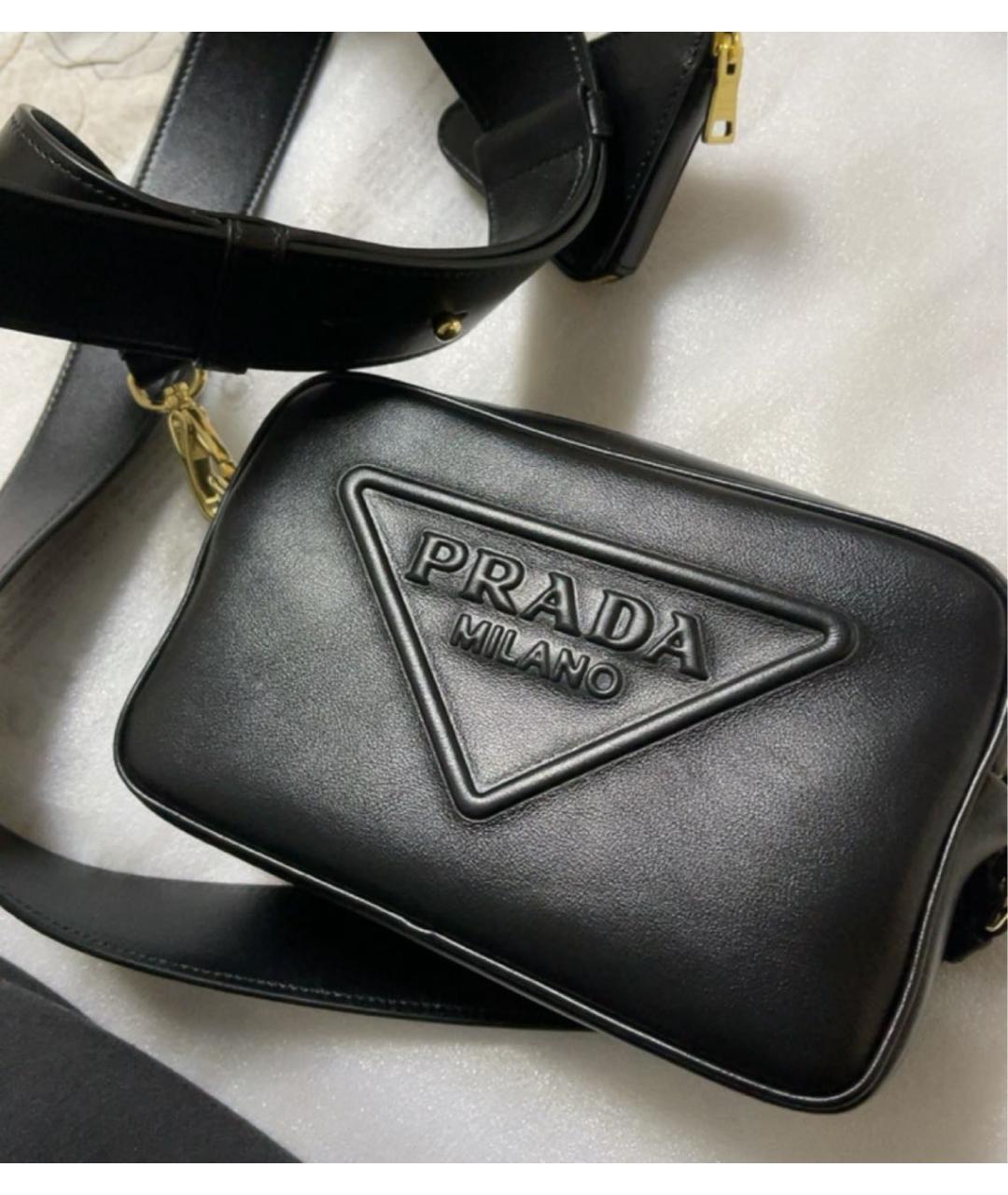 PRADA Черная кожаная сумка через плечо, фото 7