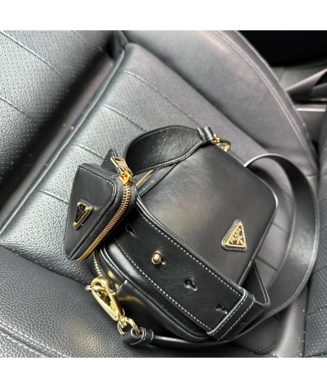 PRADA Черная кожаная сумка через плечо, фото 6