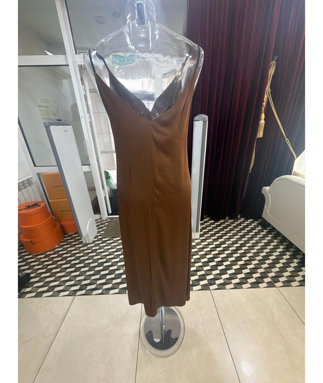 PRADA Коричневый вискозный сарафан, фото 2