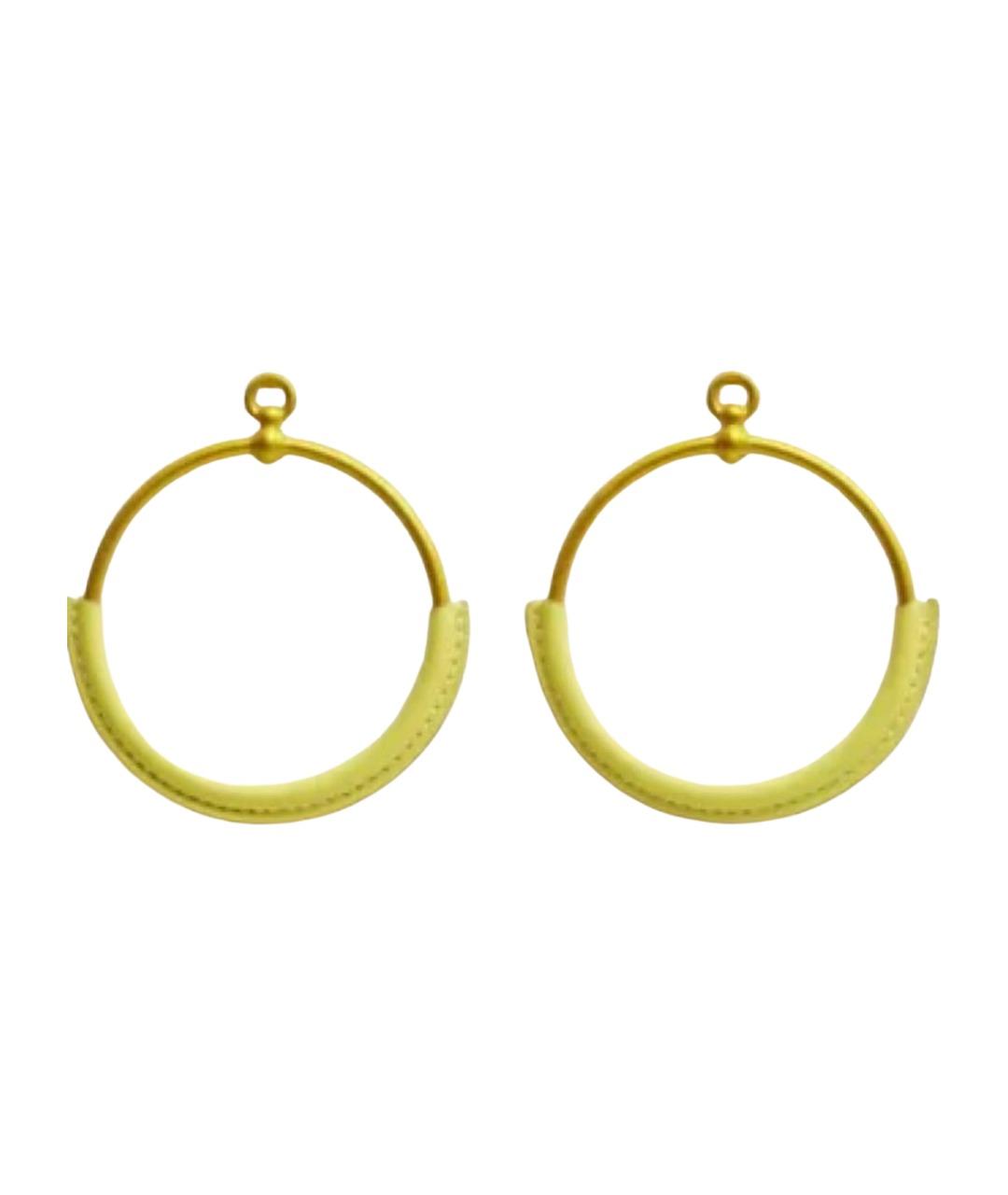 HERMES Желтые металлические серьги, фото 1