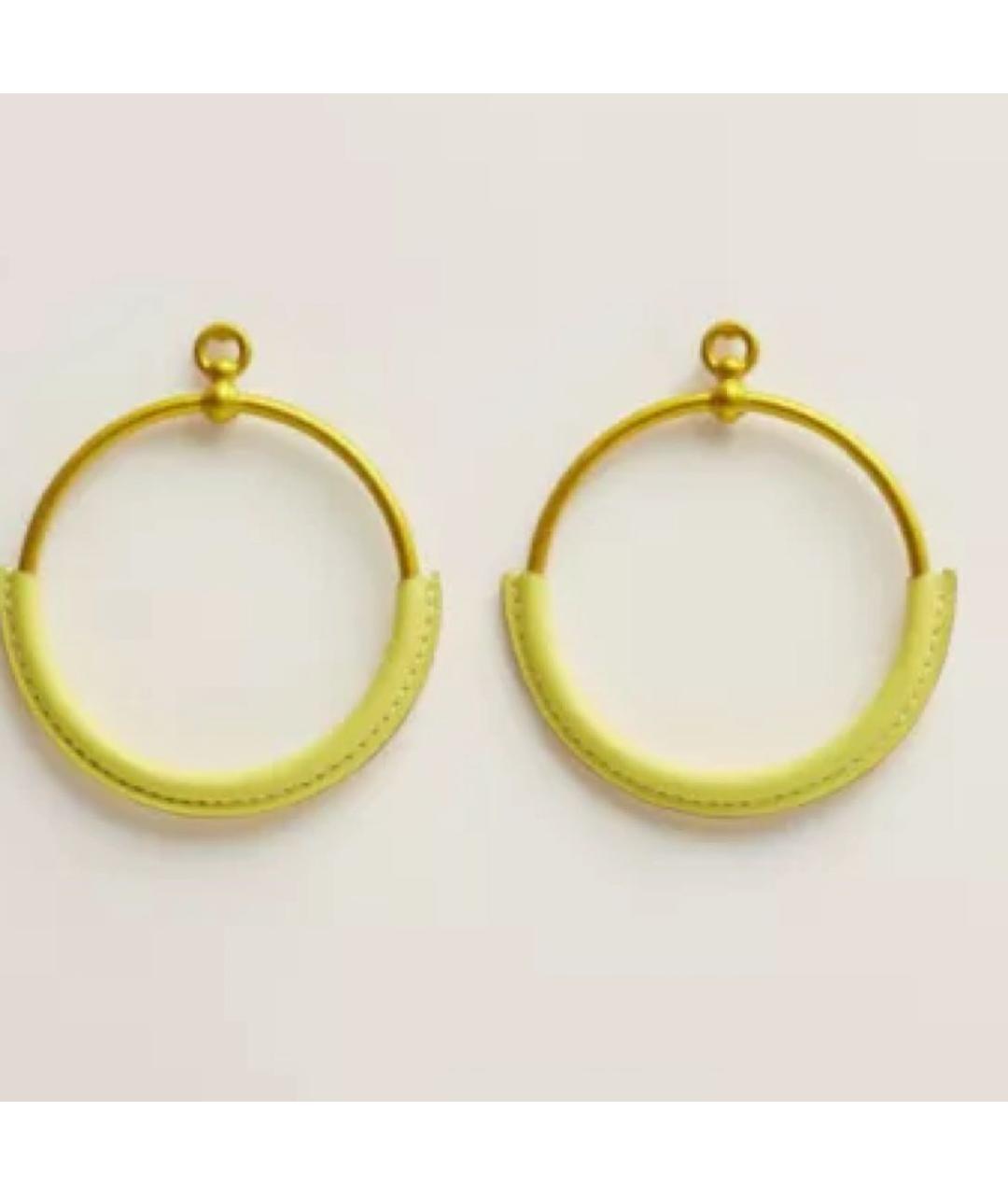 HERMES Желтые металлические серьги, фото 7