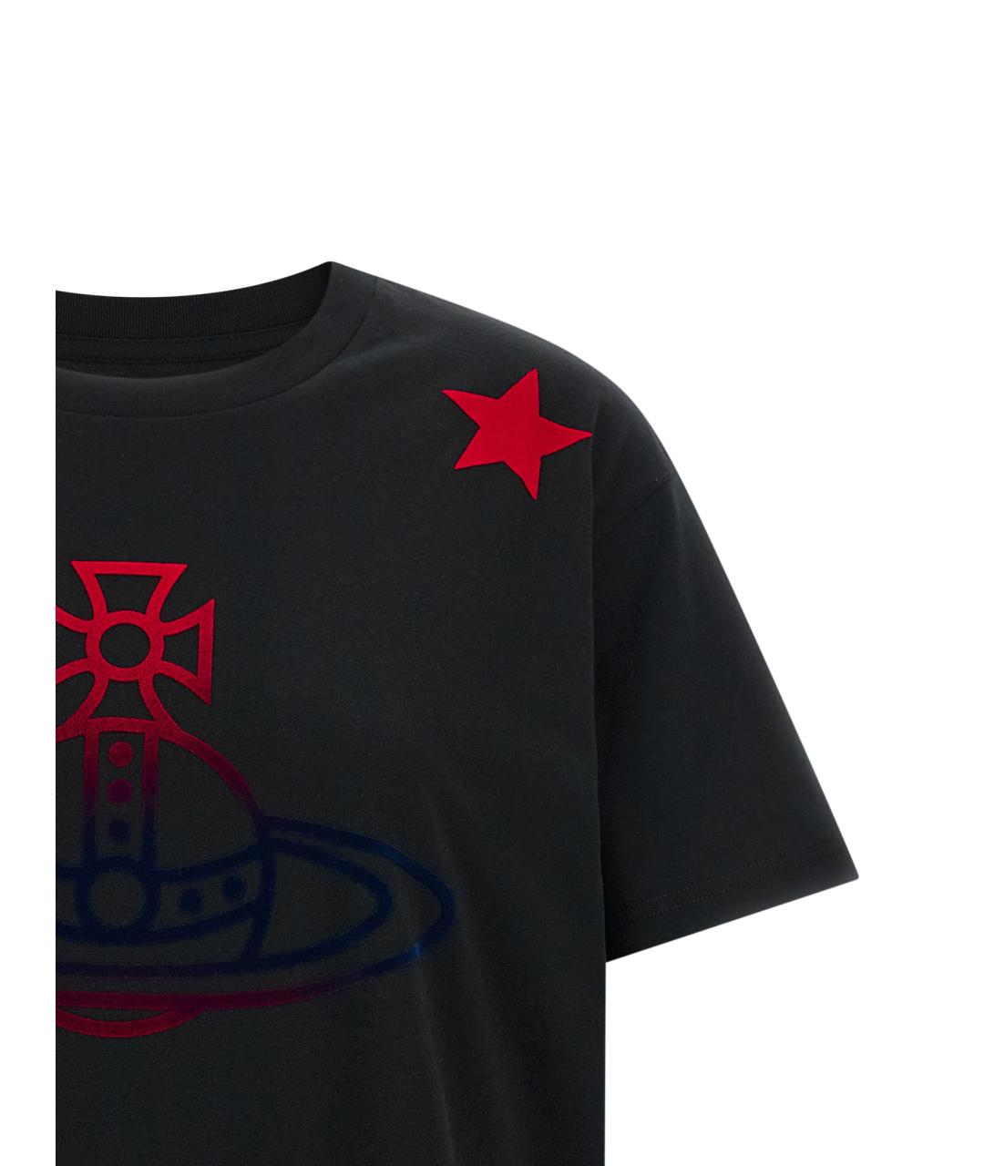 VIVIENNE WESTWOOD Черная хлопковая футболка, фото 3