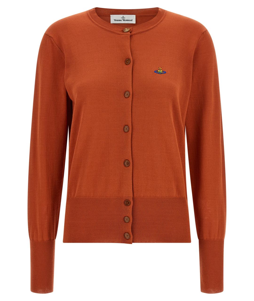 VIVIENNE WESTWOOD Оранжевый хлопковый кардиган, фото 1