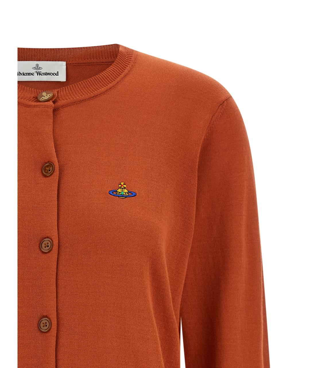 VIVIENNE WESTWOOD Оранжевый хлопковый кардиган, фото 3