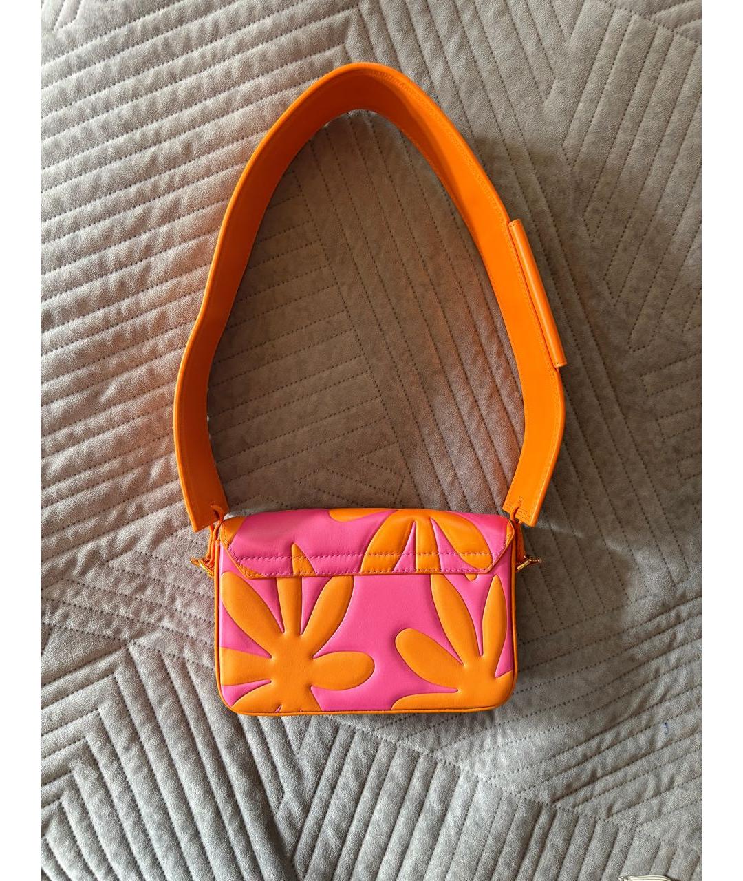 JACQUEMUS Оранжевая кожаная сумка через плечо, фото 7