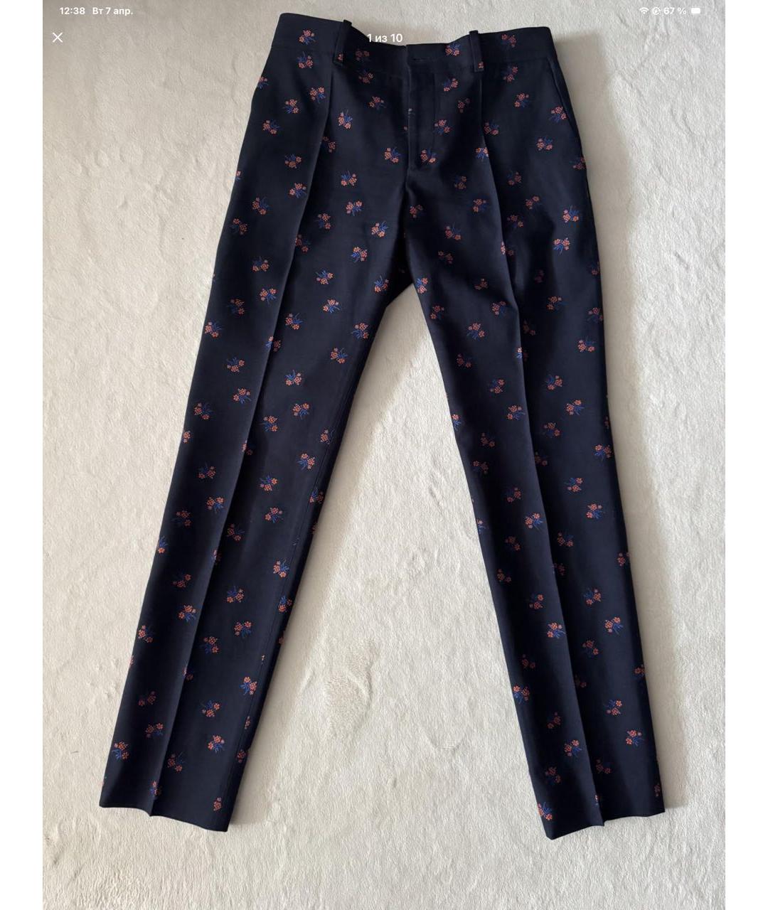 GUCCI Темно-синие хлопковые прямые брюки, фото 9