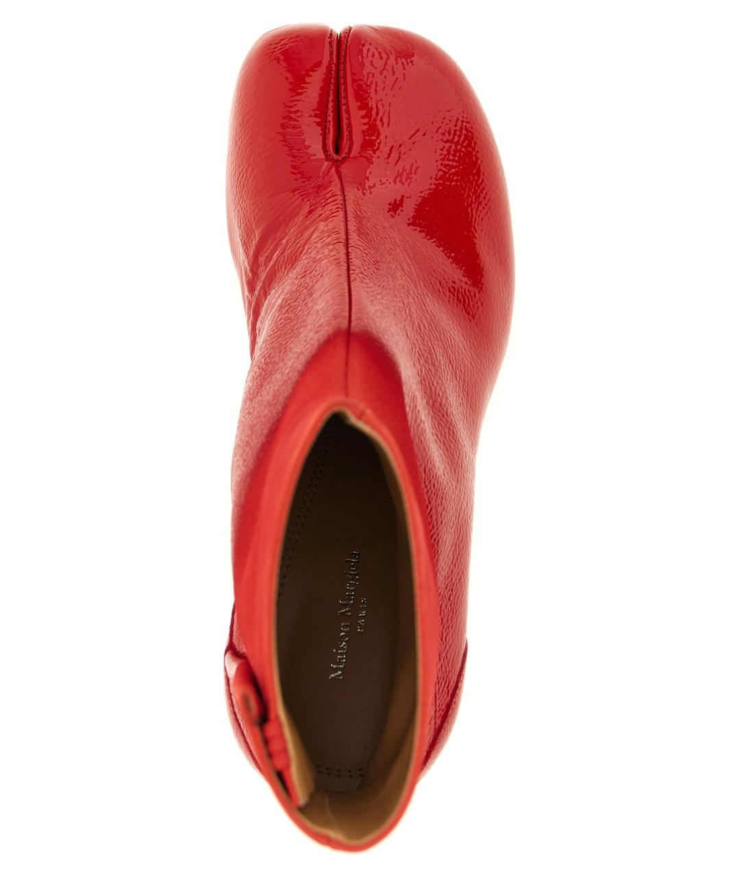 MAISON MARGIELA Красные кожаные ботильоны, фото 4