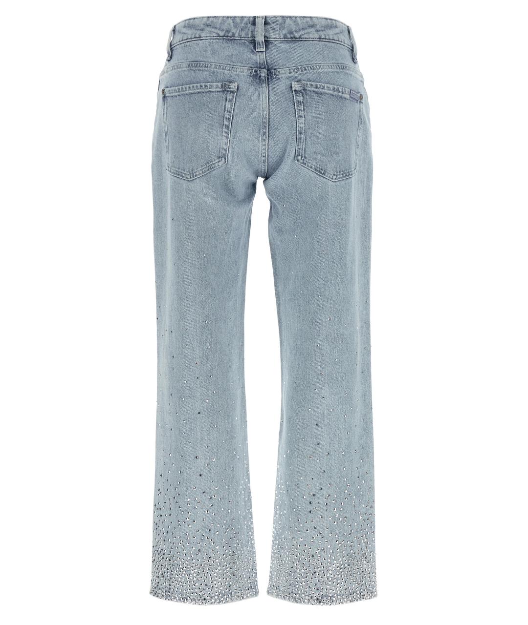 7 FOR ALL MANKIND Голубые хлопковые прямые джинсы, фото 2