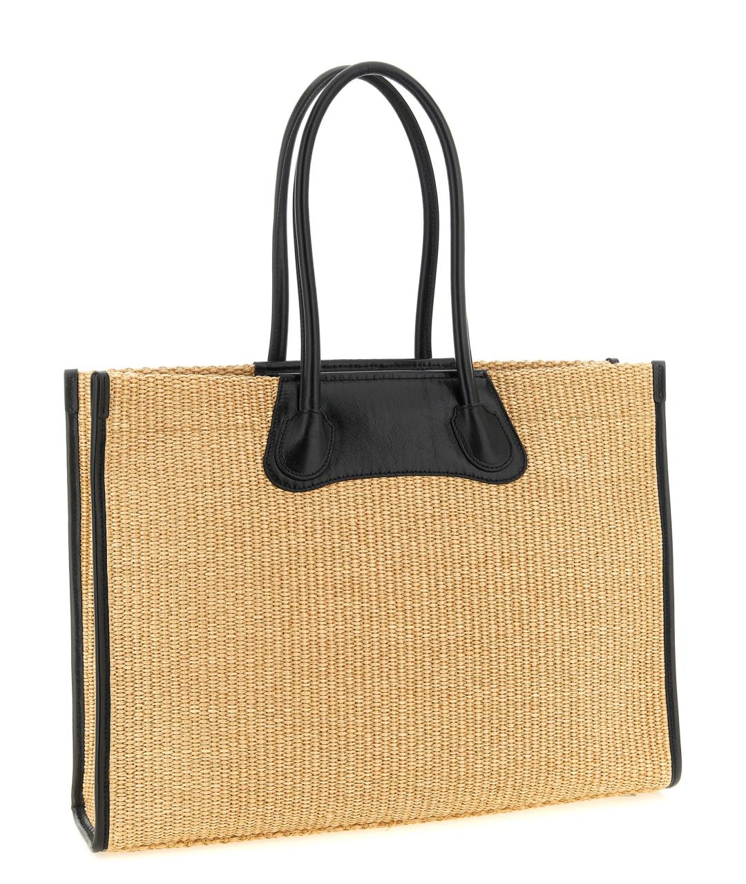 VIVIENNE WESTWOOD Бежевая пелетеная сумка тоут, фото 2