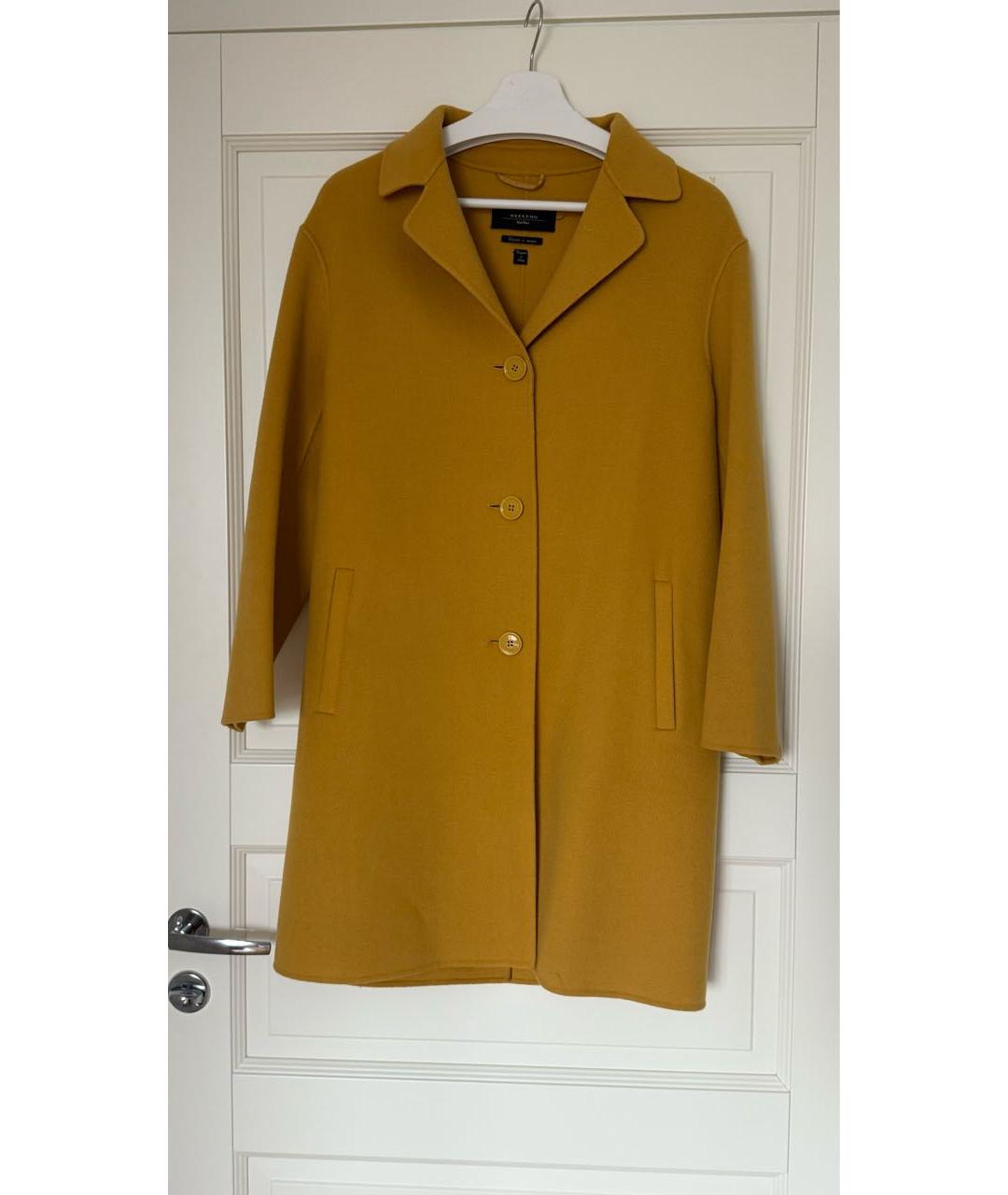 WEEKEND MAX MARA Горчичное кашемировое пальто, фото 5