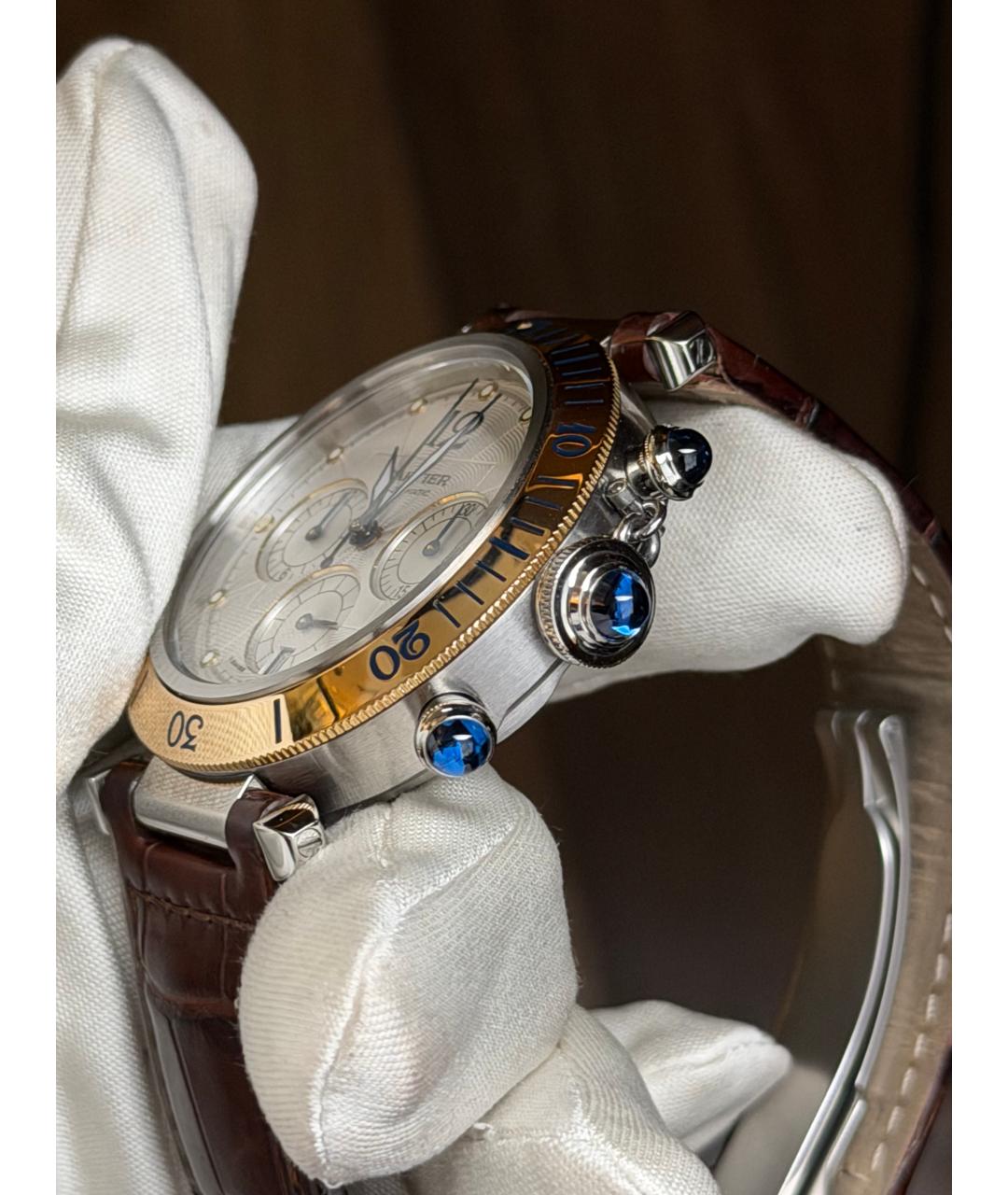 CARTIER Белые часы из желтого золота, фото 4