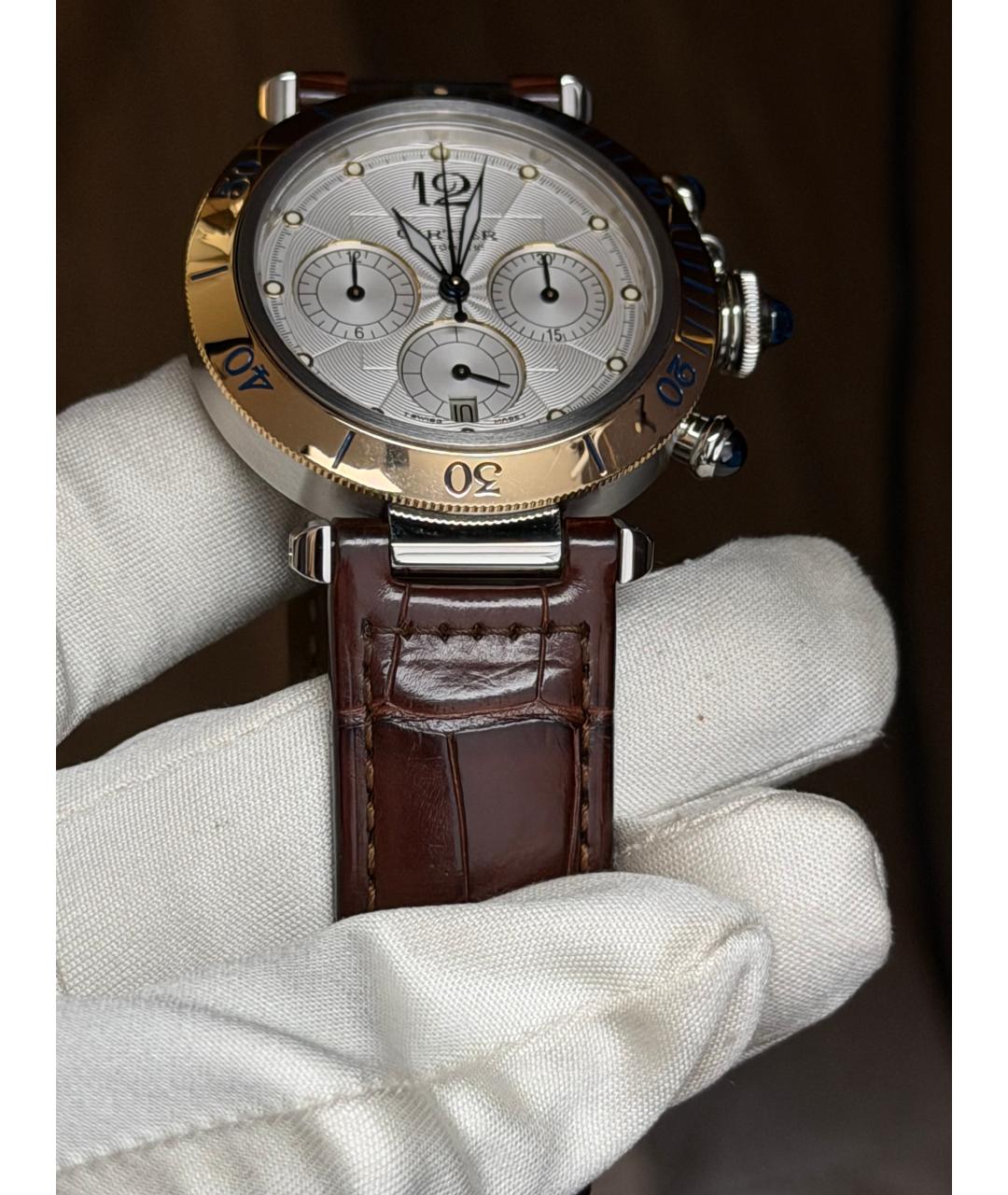 CARTIER Белые часы из желтого золота, фото 6