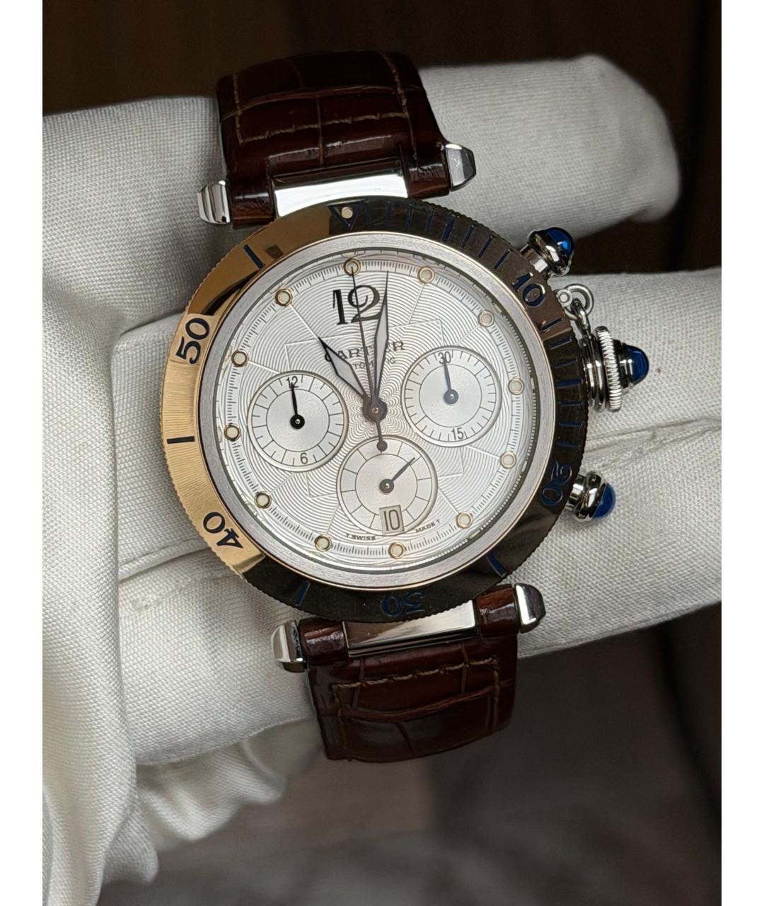 CARTIER Белые часы из желтого золота, фото 2