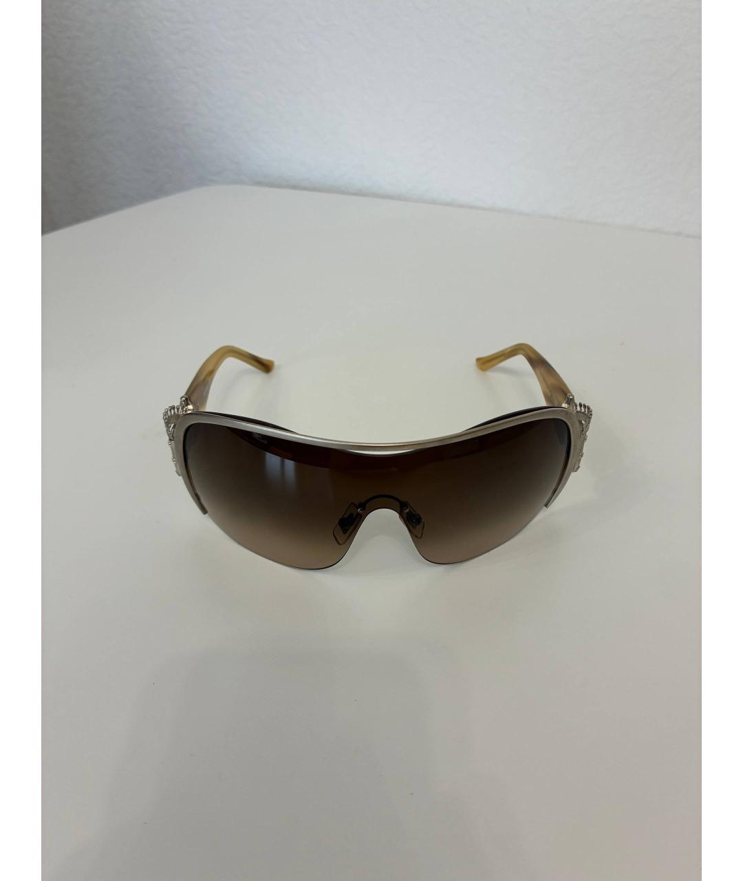 MIU MIU Бежевые пластиковые солнцезащитные очки, фото 7