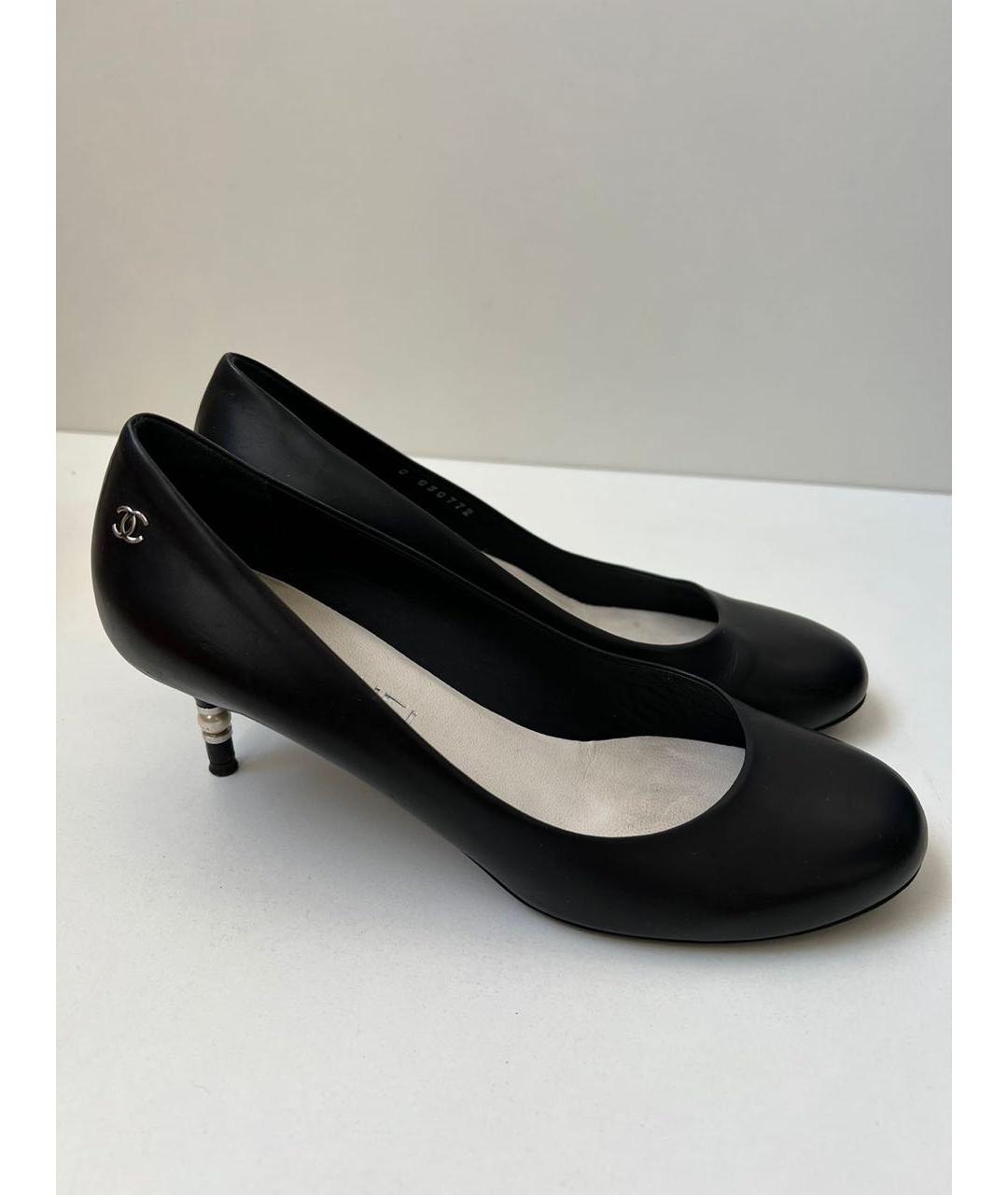 CHANEL Черные кожаные туфли, фото 9