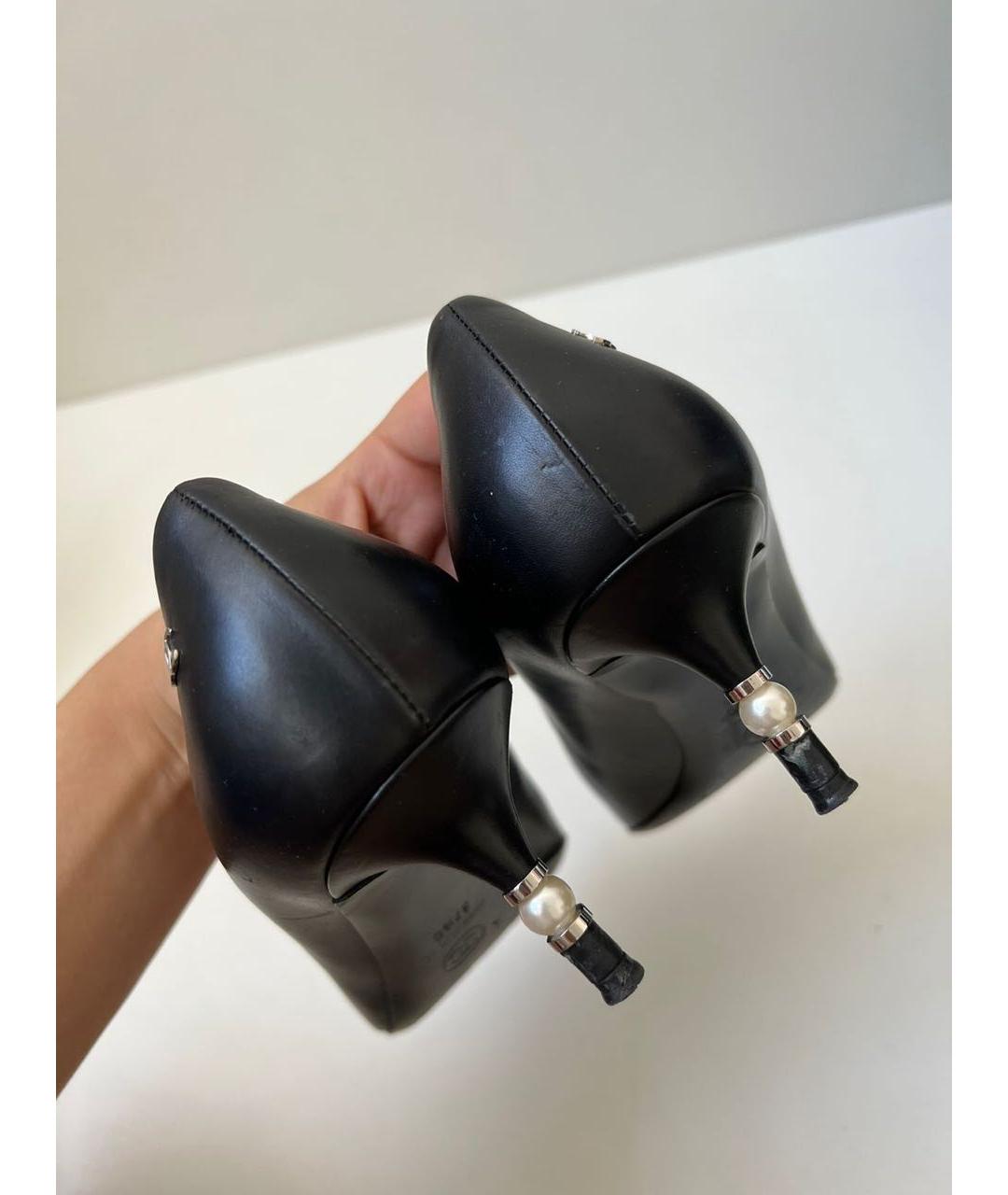 CHANEL Черные кожаные туфли, фото 4