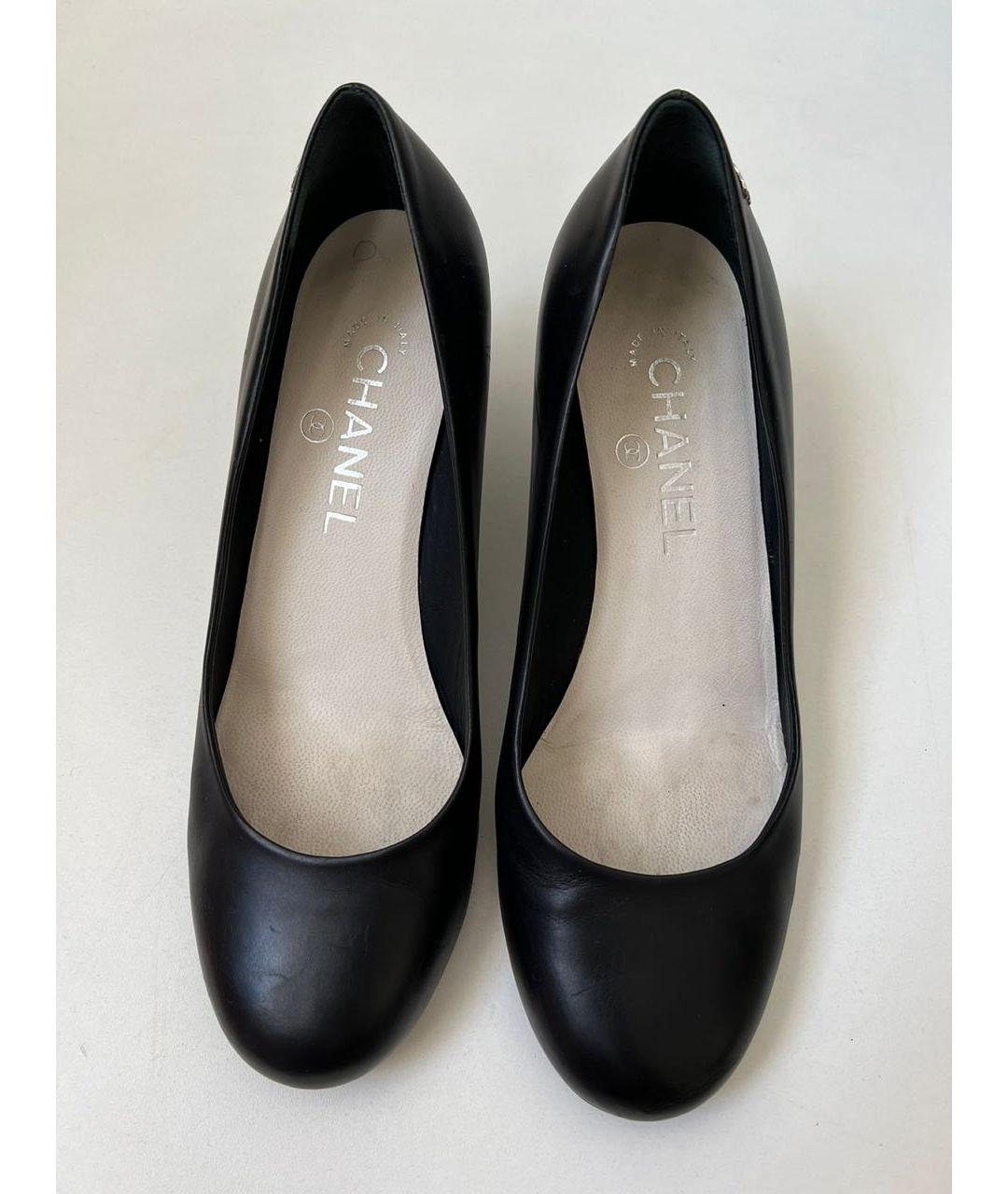 CHANEL Черные кожаные туфли, фото 2