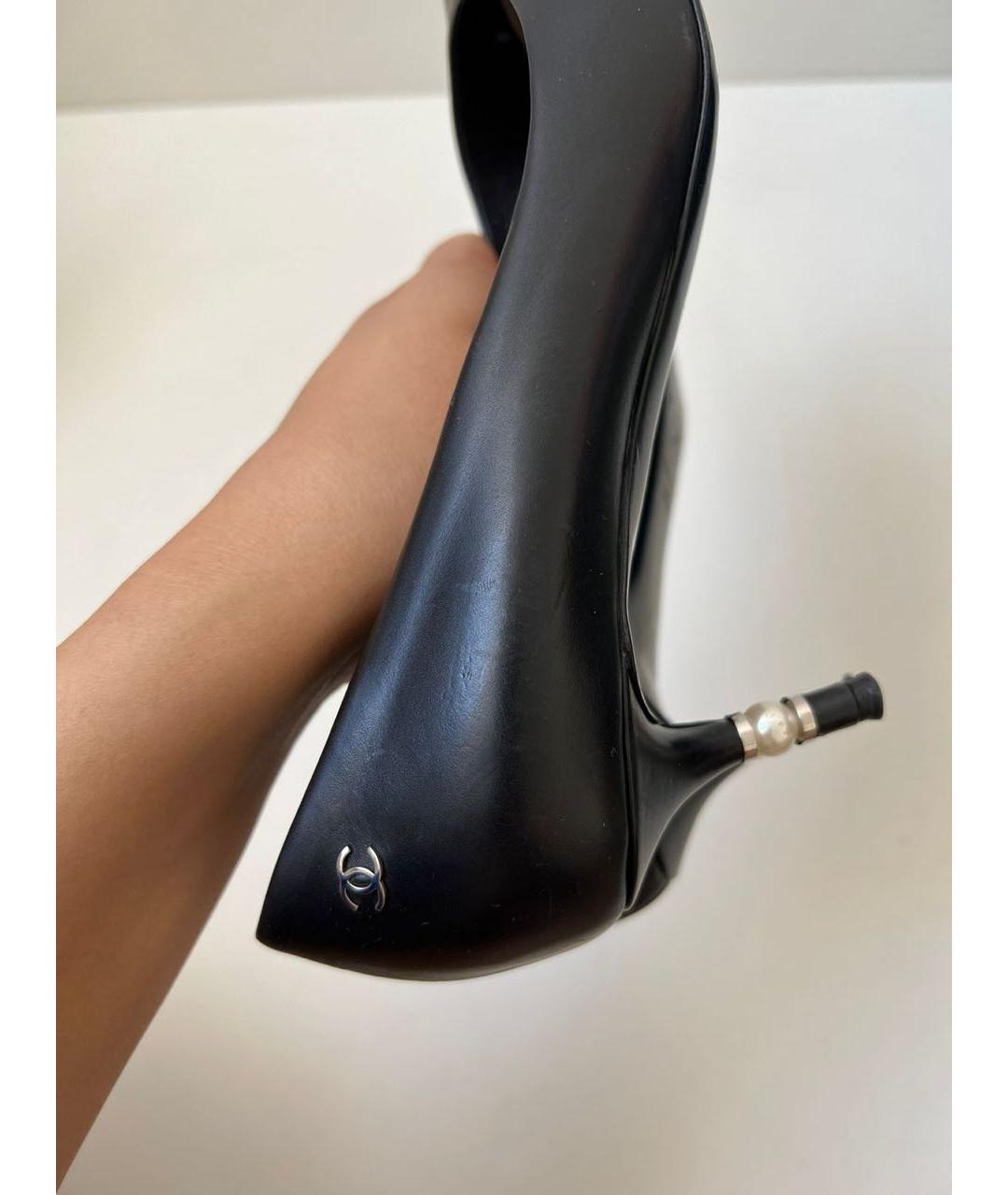 CHANEL Черные кожаные туфли, фото 7