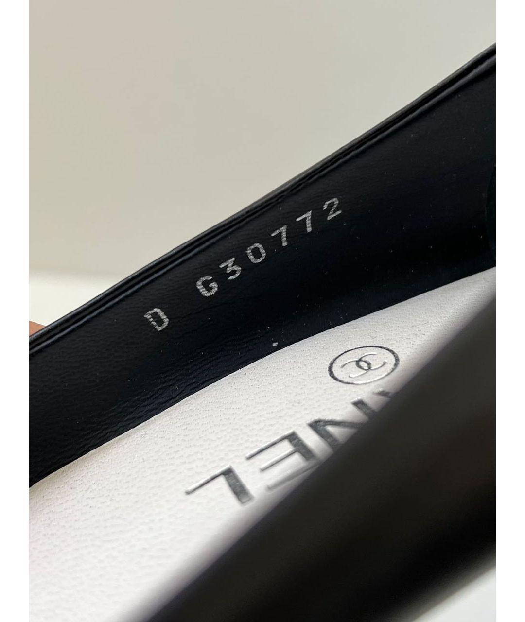 CHANEL Черные кожаные туфли, фото 5