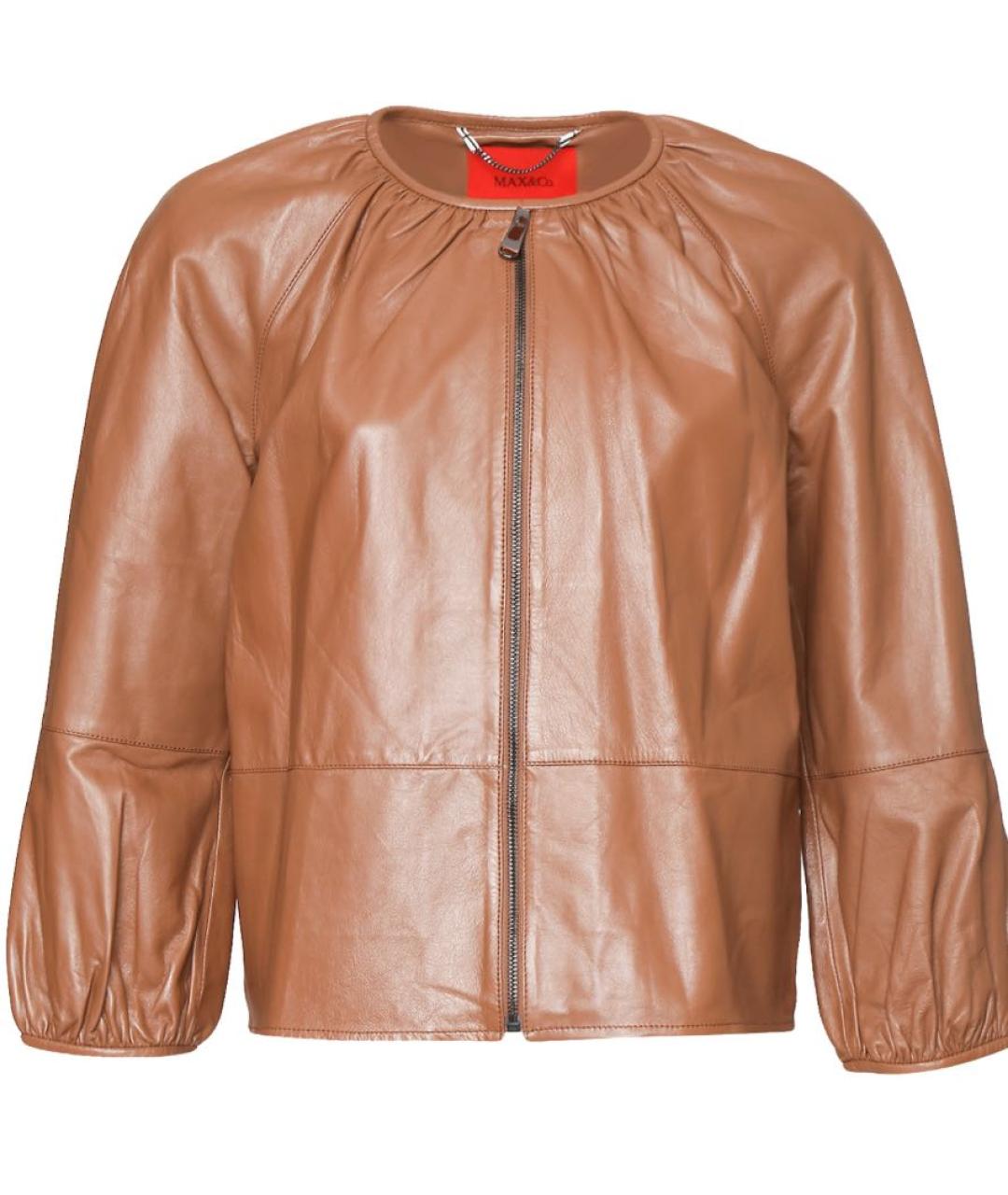 MAX&CO Коричневая кожаная куртка, фото 6