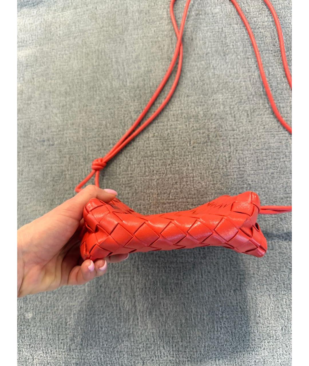 BOTTEGA VENETA Оранжевая кожаная сумка через плечо, фото 4