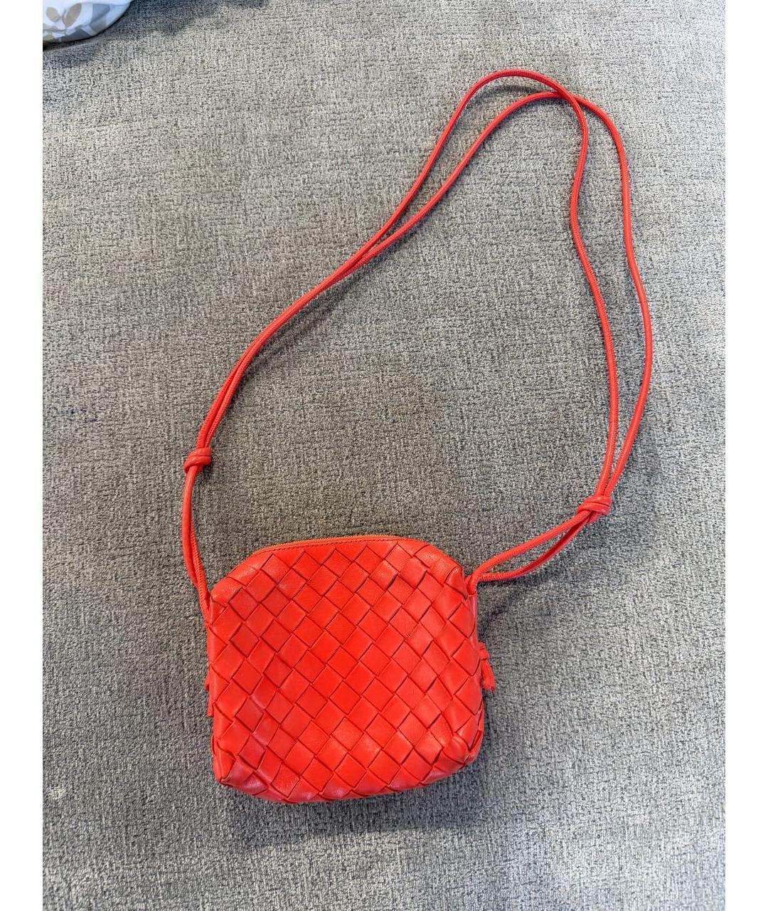 BOTTEGA VENETA Оранжевая кожаная сумка через плечо, фото 5