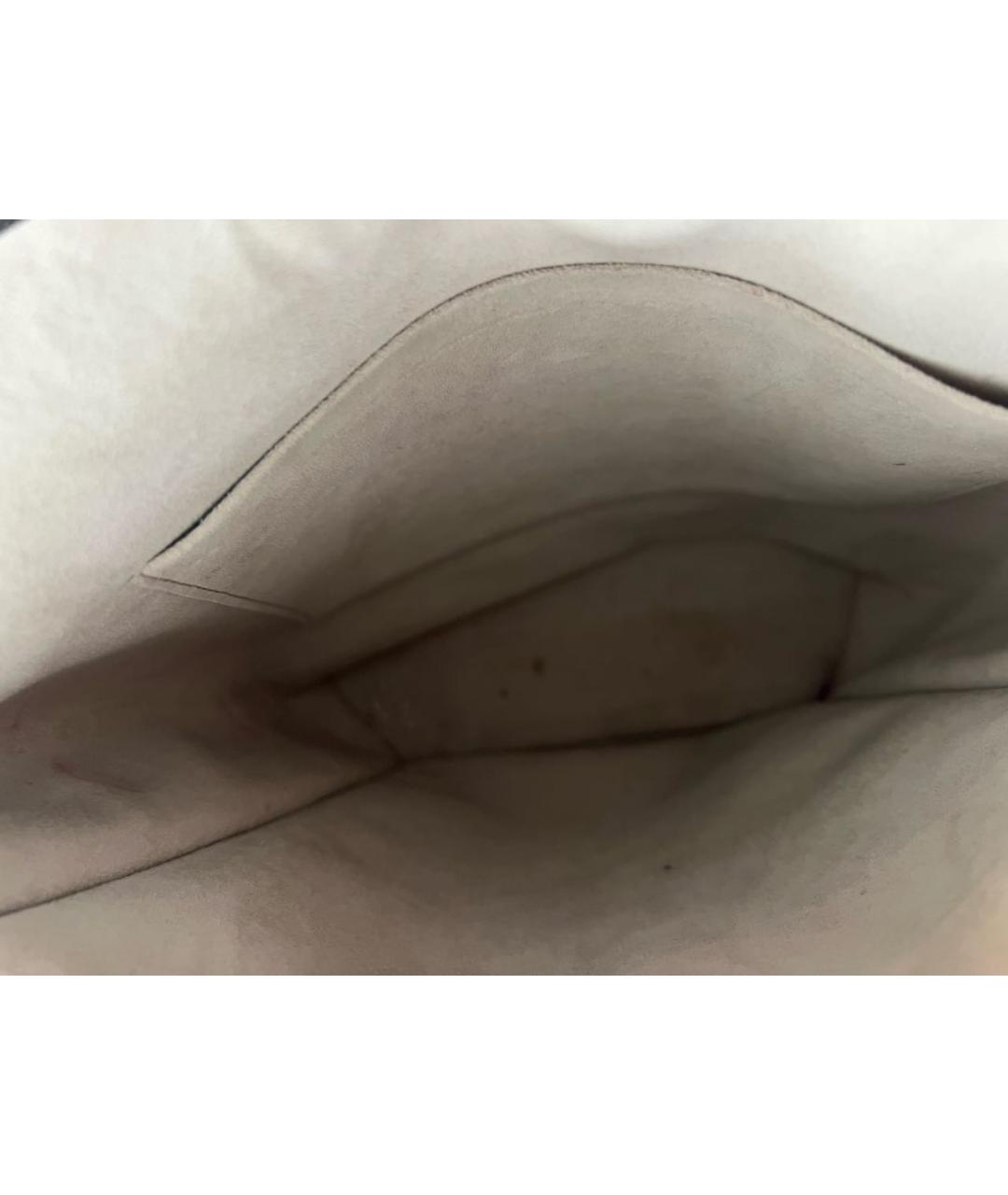 LOUIS VUITTON Бежевая кожаная сумка тоут, фото 6