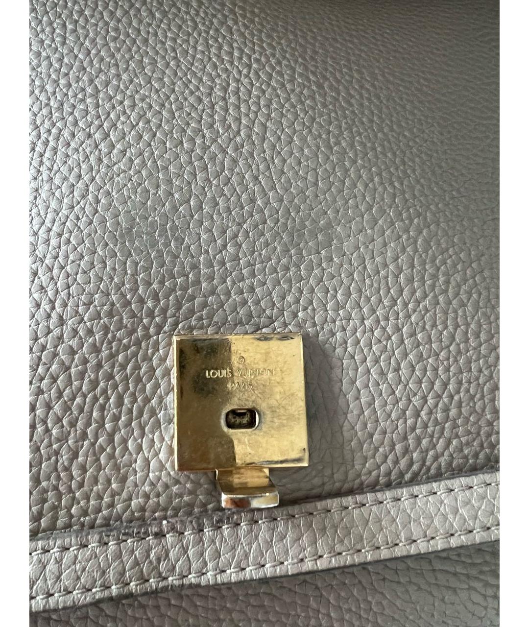 LOUIS VUITTON Бежевая кожаная сумка тоут, фото 7