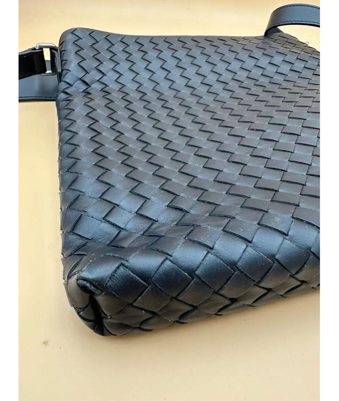 BOTTEGA VENETA Темно-синяя кожаная сумка на плечо, фото 5