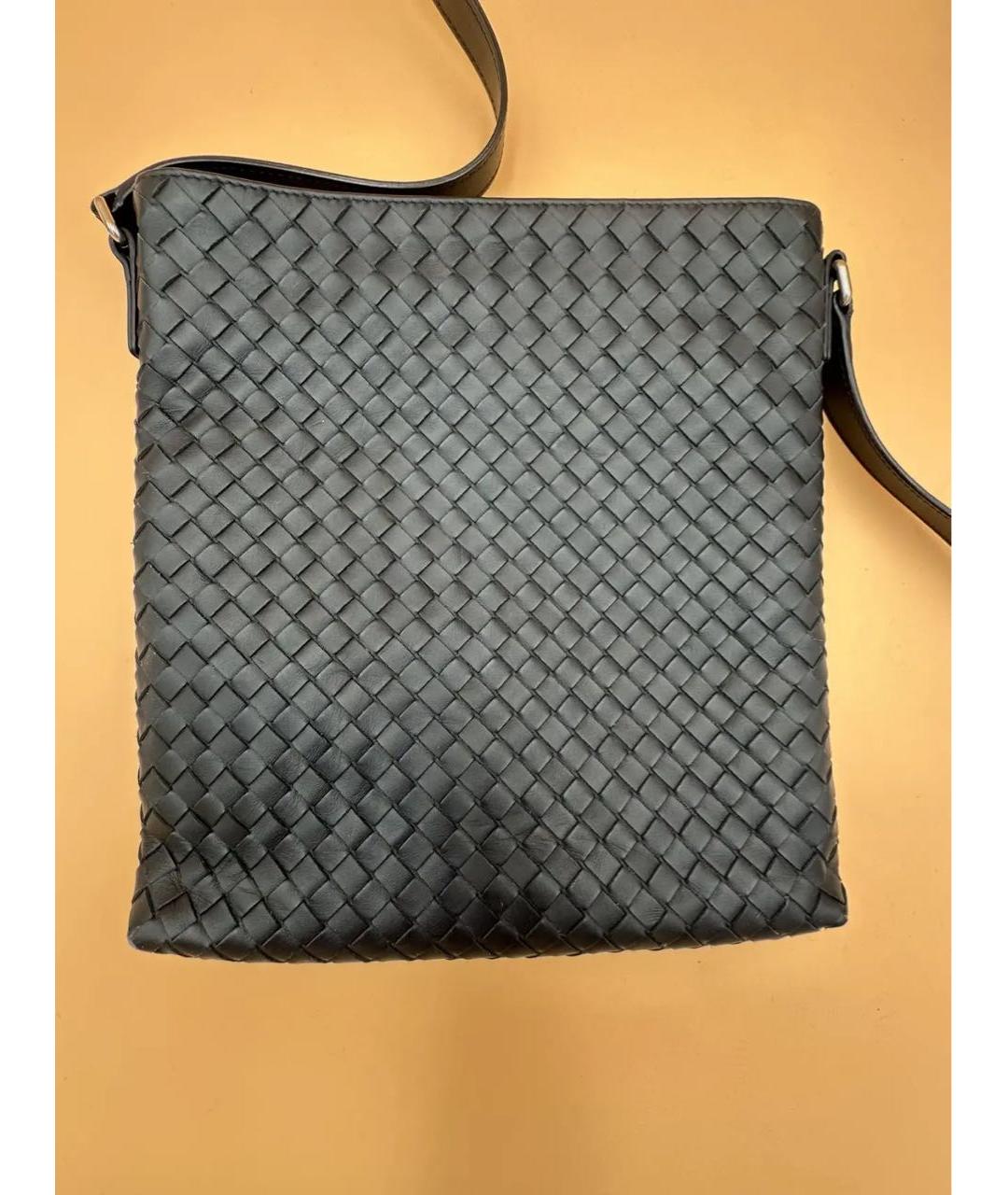 BOTTEGA VENETA Темно-синяя кожаная сумка на плечо, фото 9