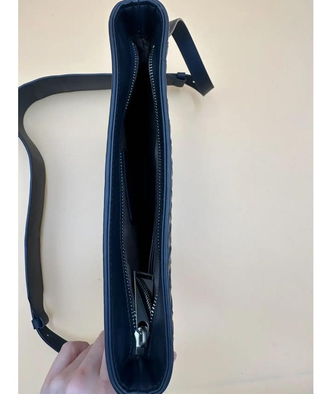 BOTTEGA VENETA Темно-синяя кожаная сумка на плечо, фото 2
