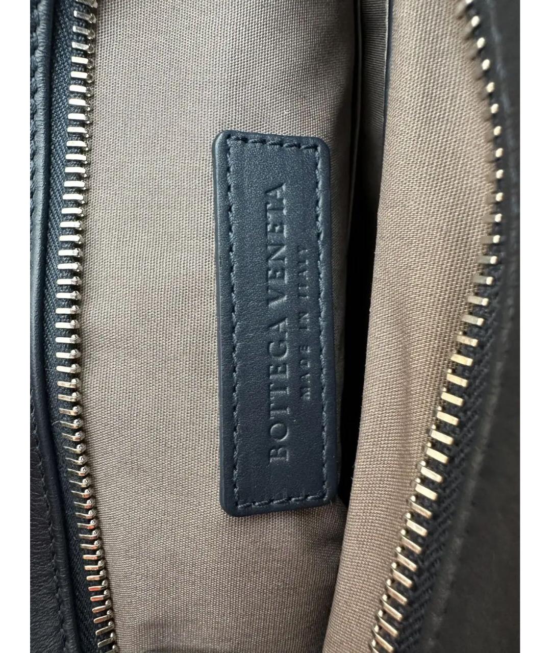 BOTTEGA VENETA Темно-синяя кожаная сумка на плечо, фото 4