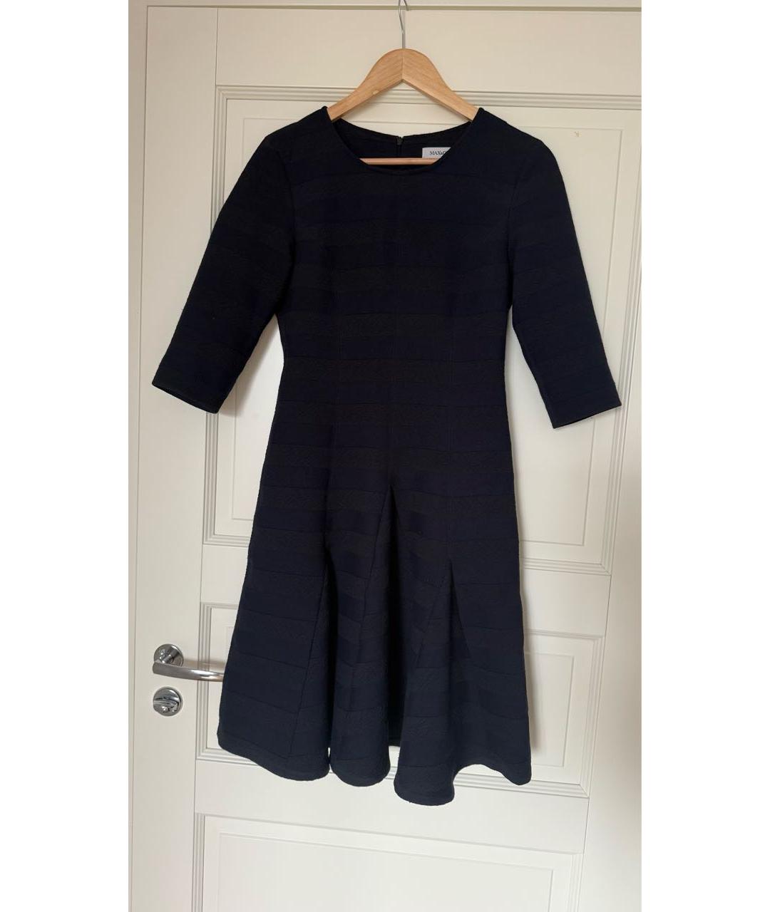 MAX&CO Темно-синее хлопко-эластановое коктейльное платье, фото 5