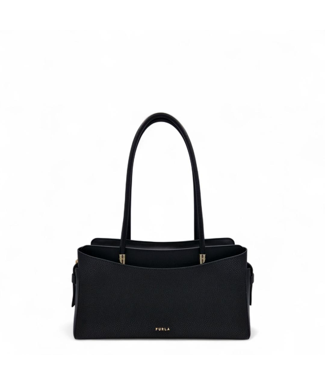 FURLA Черная кожаная сумка через плечо, фото 5