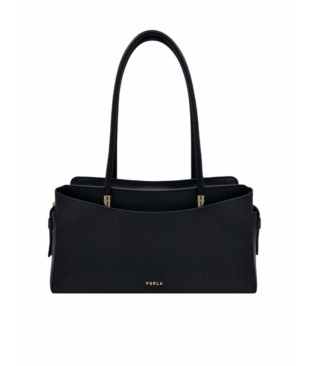 FURLA Черная кожаная сумка через плечо, фото 1