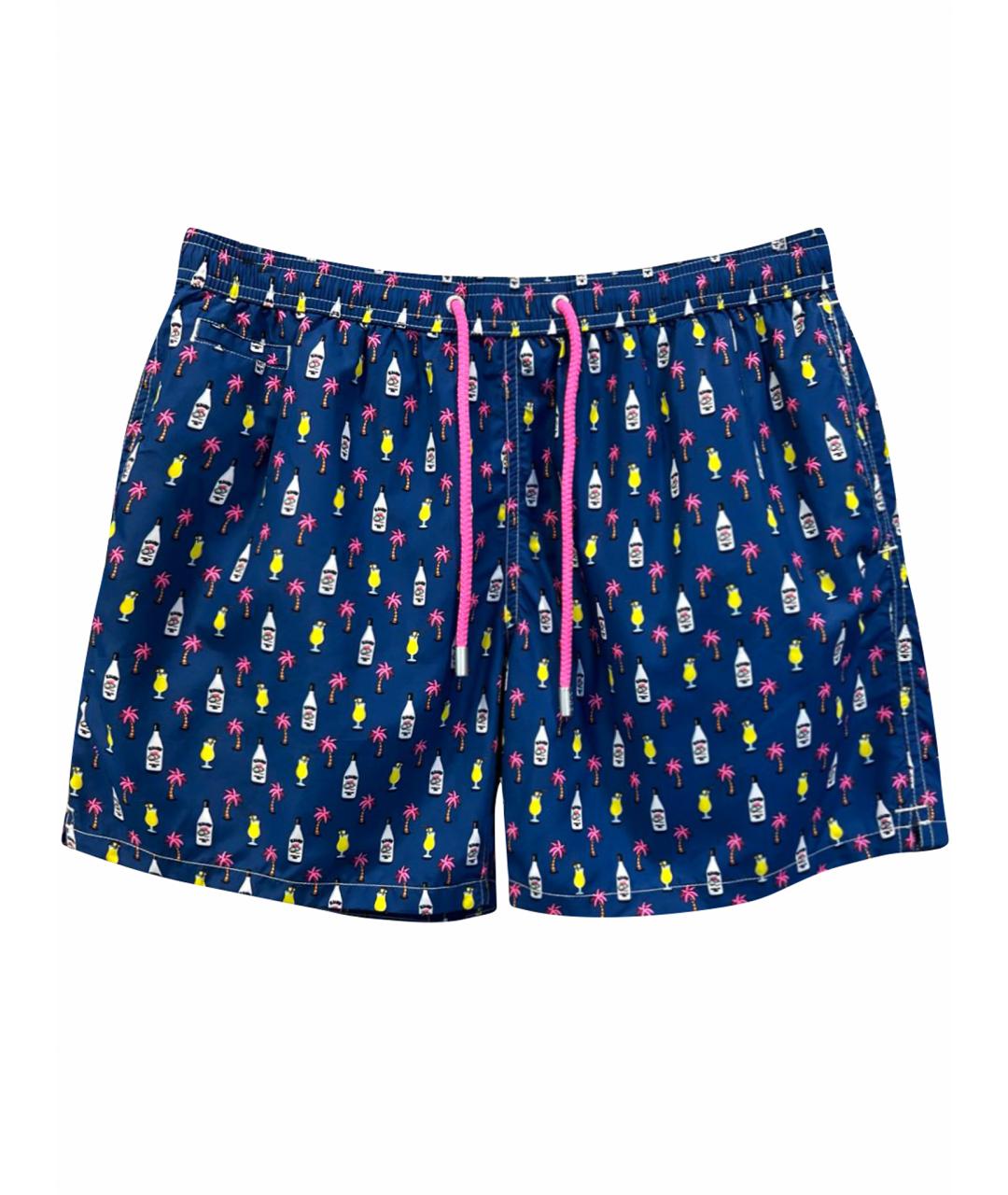 MC2 SAINT BARTH Темно-синие полиэстеровые шорты, фото 1