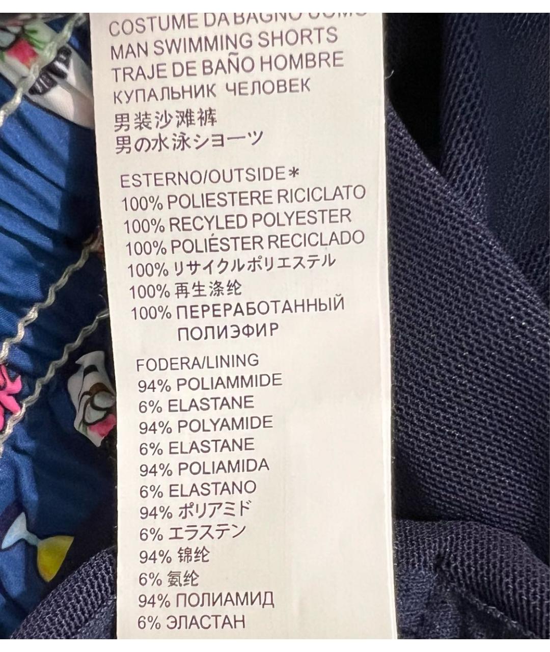 MC2 SAINT BARTH Темно-синие полиэстеровые шорты, фото 8