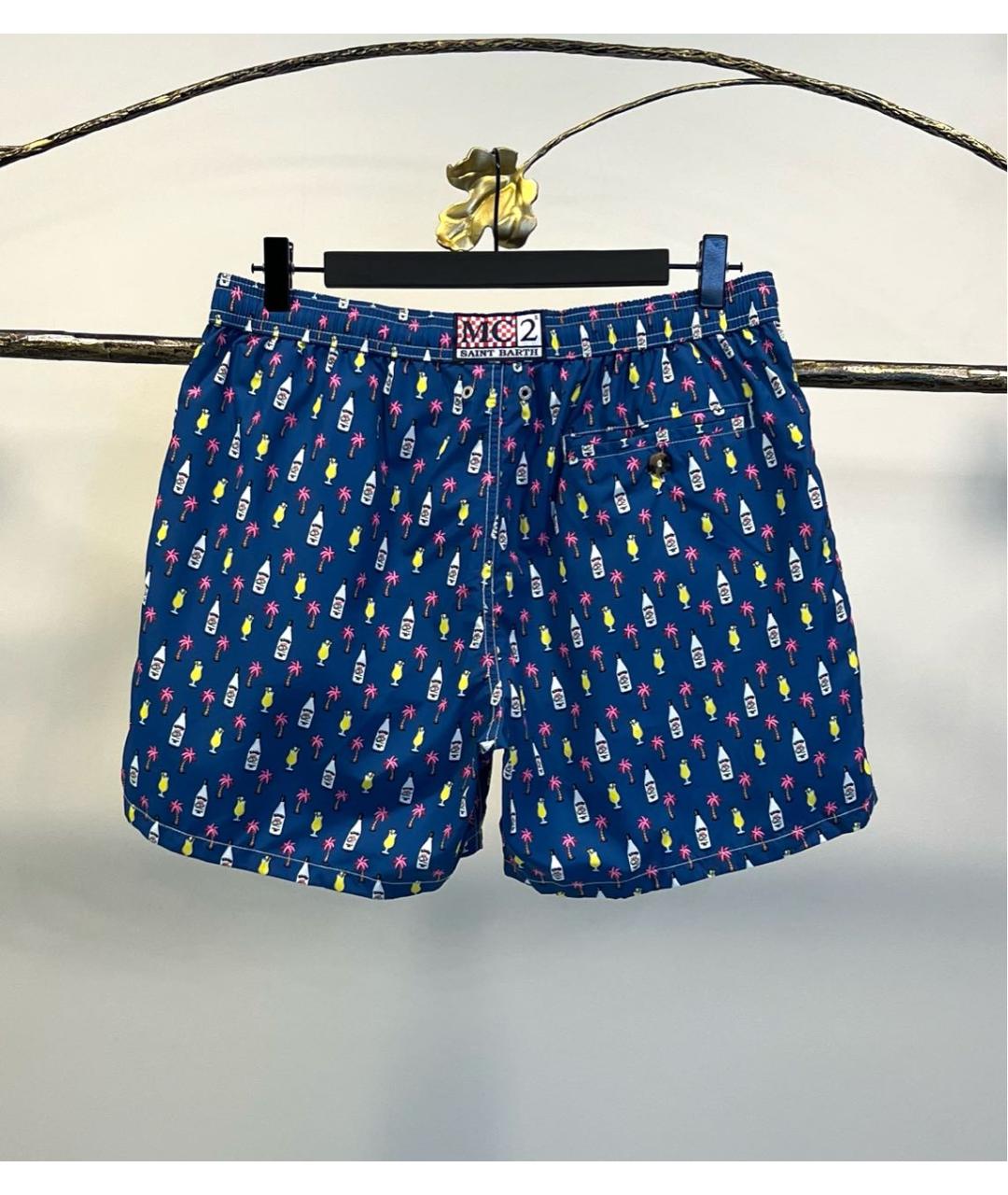 MC2 SAINT BARTH Темно-синие полиэстеровые шорты, фото 2
