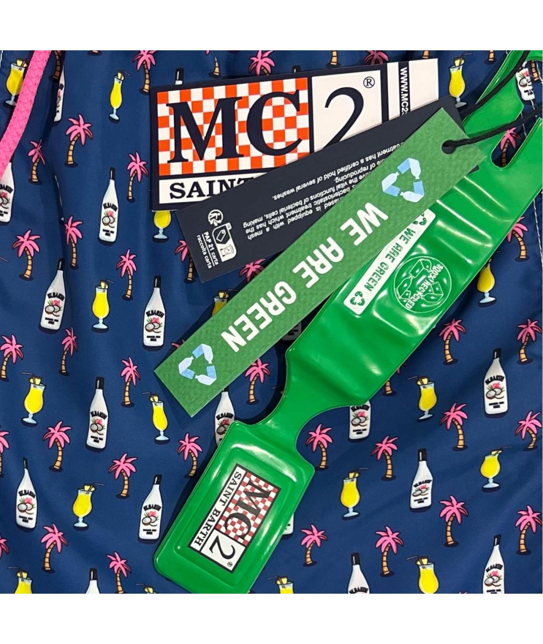 MC2 SAINT BARTH Темно-синие полиэстеровые шорты, фото 5