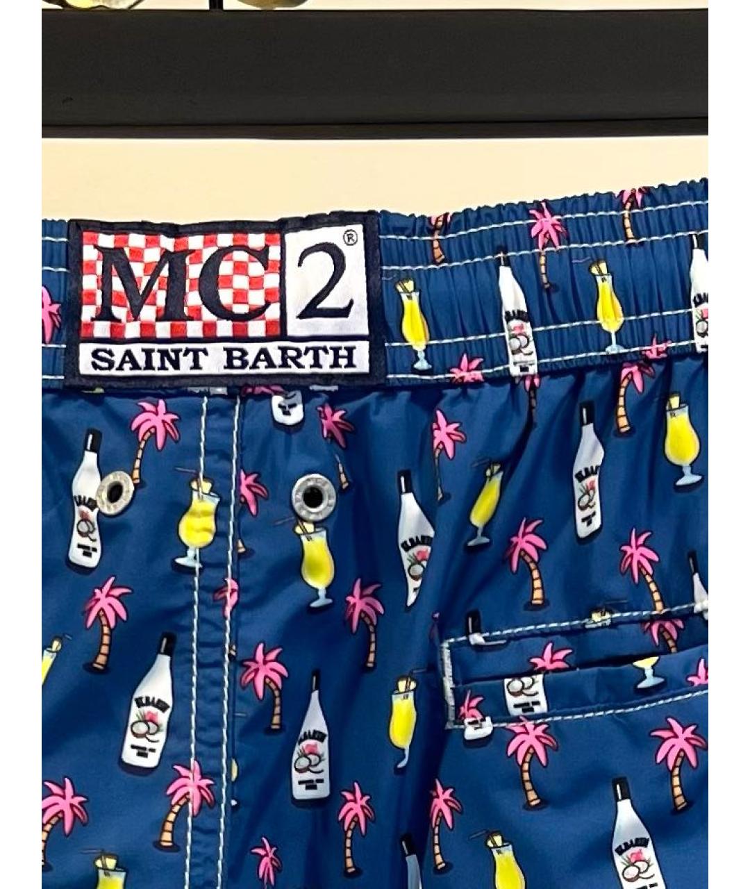 MC2 SAINT BARTH Темно-синие полиэстеровые шорты, фото 4