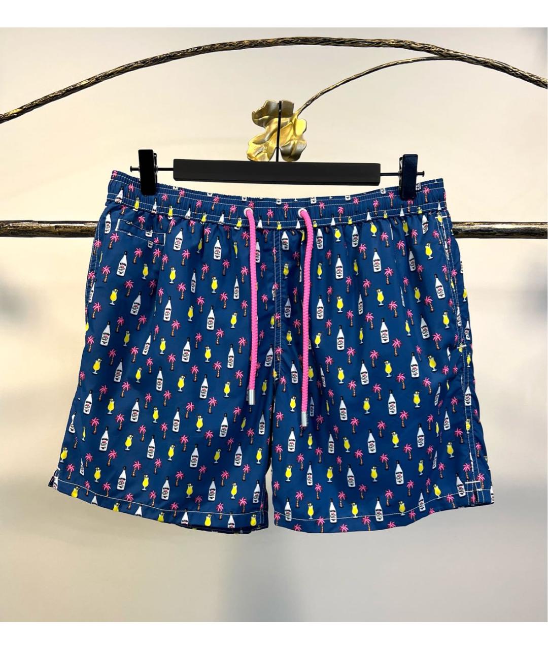MC2 SAINT BARTH Темно-синие полиэстеровые шорты, фото 9