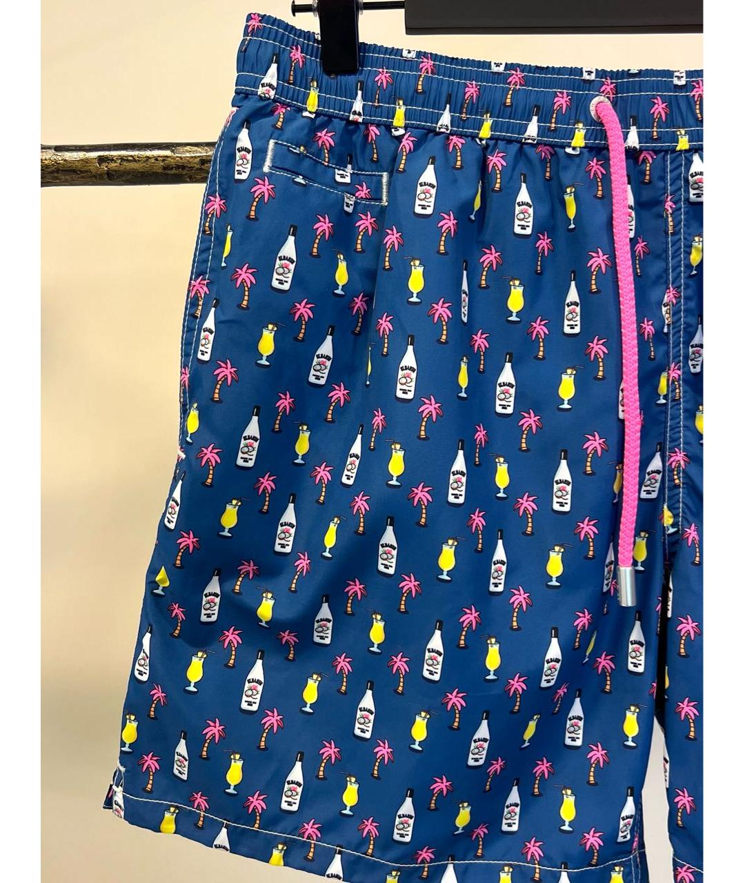 MC2 SAINT BARTH Темно-синие полиэстеровые шорты, фото 3